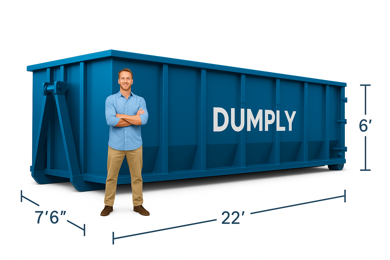 30 Yard Dumpster rental in Tallahassee FL - 22' x 7'6" x 6' - Dumply Dumpster Rentals
